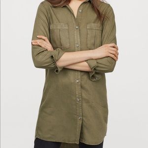 Khaki Green Long Shirt